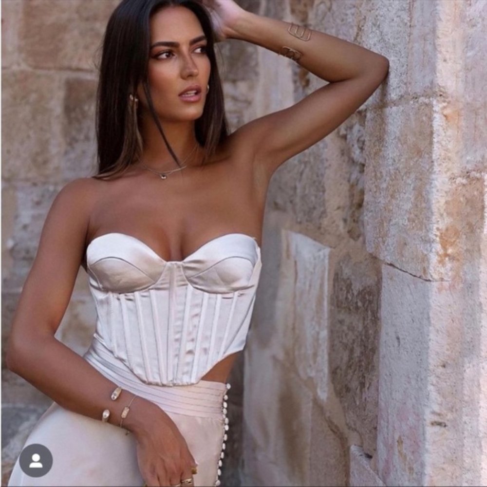 New Pearl Grey Corset Top